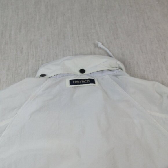 Vintage Nautica Jacket Mens XL White Windbreaker Long Sleeve Hooded Full Zipper - Picture 9 of 14